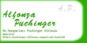 alfonza puchinger business card